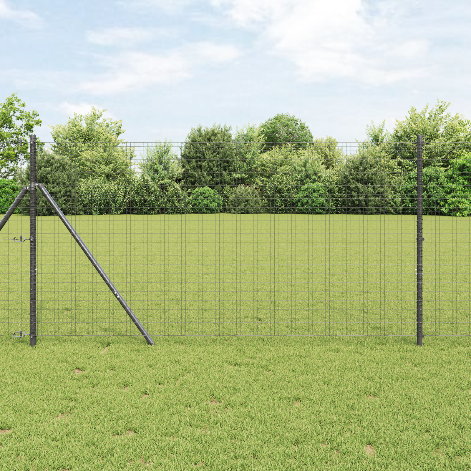 Geschweißter Drahtzaun Grau 1.2x25 m Stahl