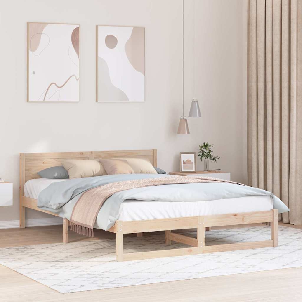 Bettgestell Natur Massivholz Kiefer 140 x 200 cm Langlebig