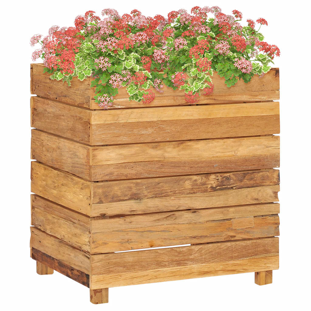 Hochbeet 50x40x55 cm Teak Altholz und Stahl Hochbeet 50x40x55 cm Teak Altholz und Stahl