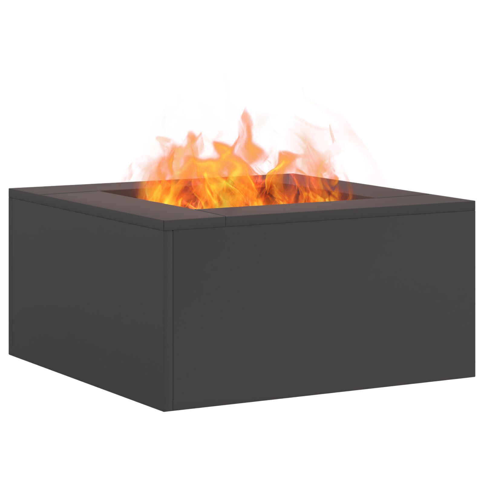 vidaXL Feuerstelle Quadrat Schwarz 60x60x30 cm Stahl