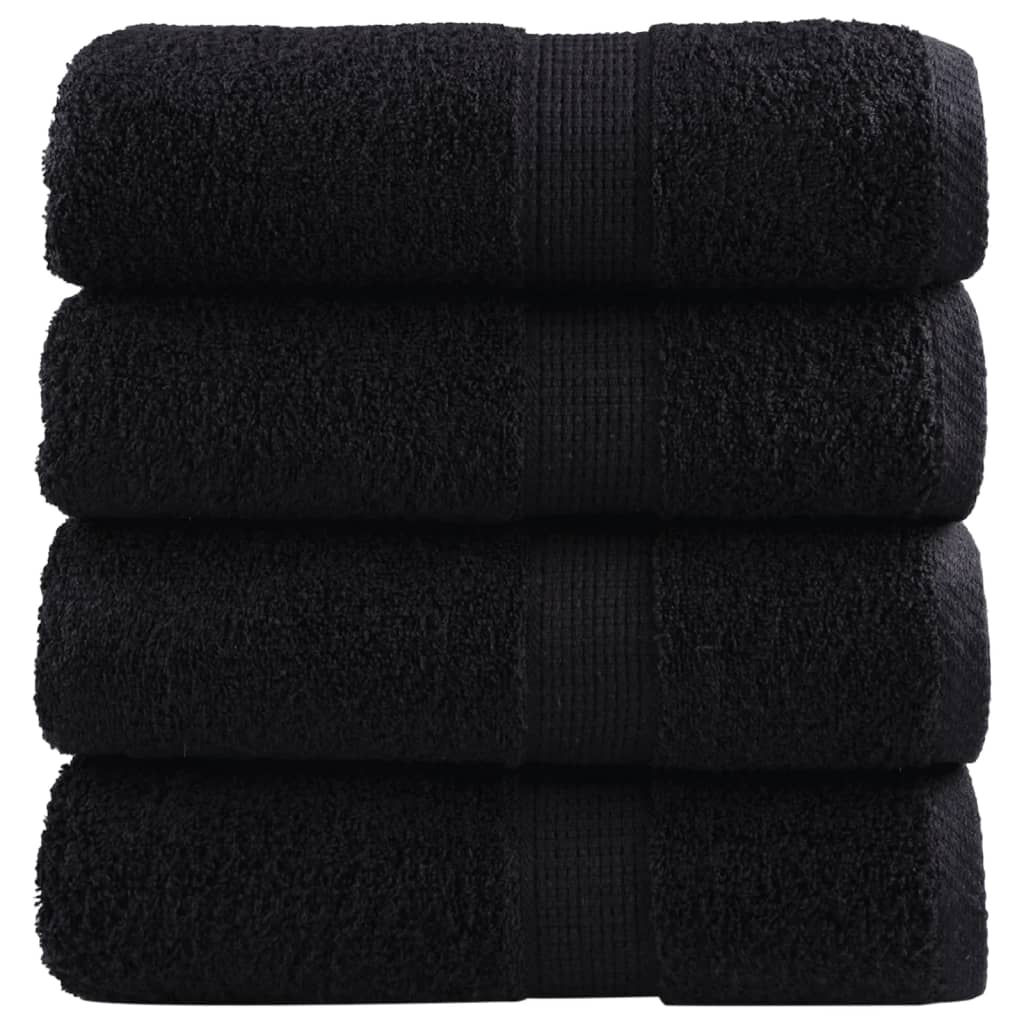 Premium-Waschlappen 4 Stk. Schwarz 30x30 600g/m² 100% Baumwolle