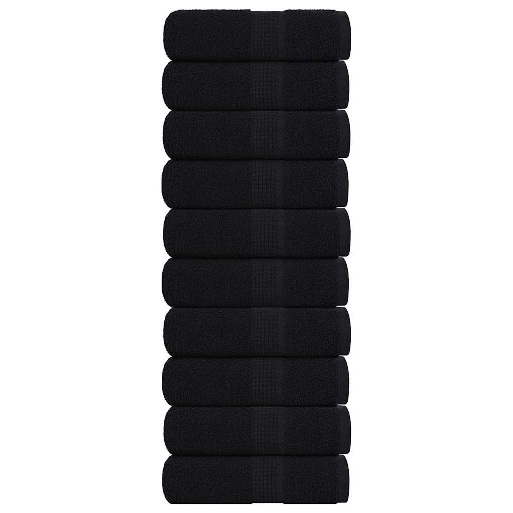 Waschhandtücher 10 Stück FROGN Schwarz 30x30 cm 100% Baumwolle