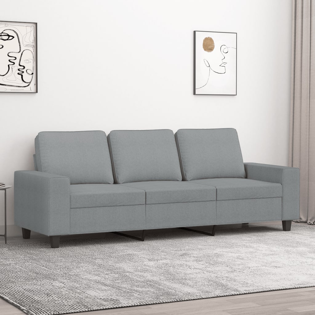 3-Sitzer-Sofa Hellgrau 180 cm Stoff 3-Sitzer-Sofa Hellgrau 180 cm Stoff