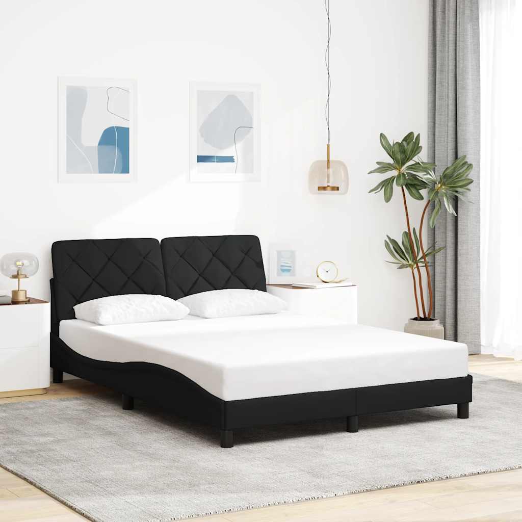 Bettgestell ohne Matratze Schwarz 140x200 cm Stoff