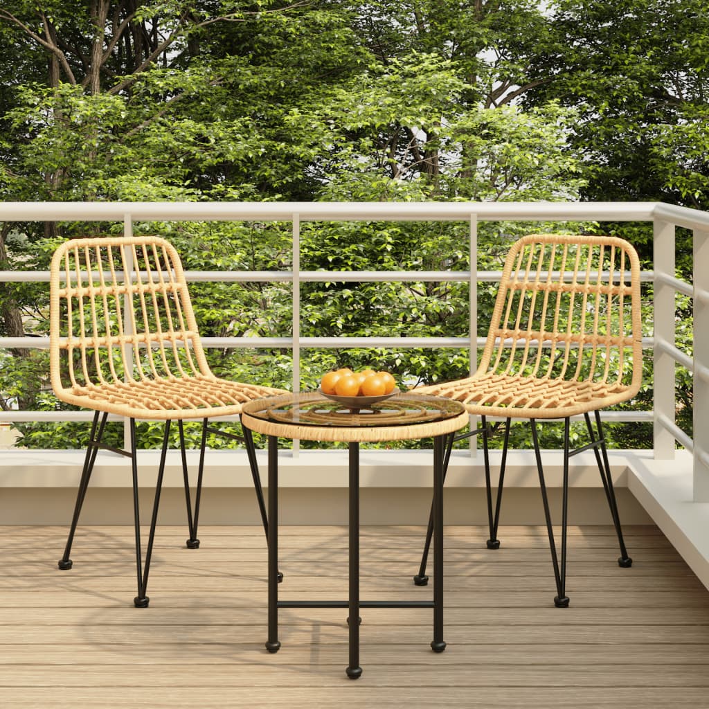 3-tlg. Garten-Essgruppe Poly Rattan 3-tlg. Garten-Essgruppe Poly Rattan