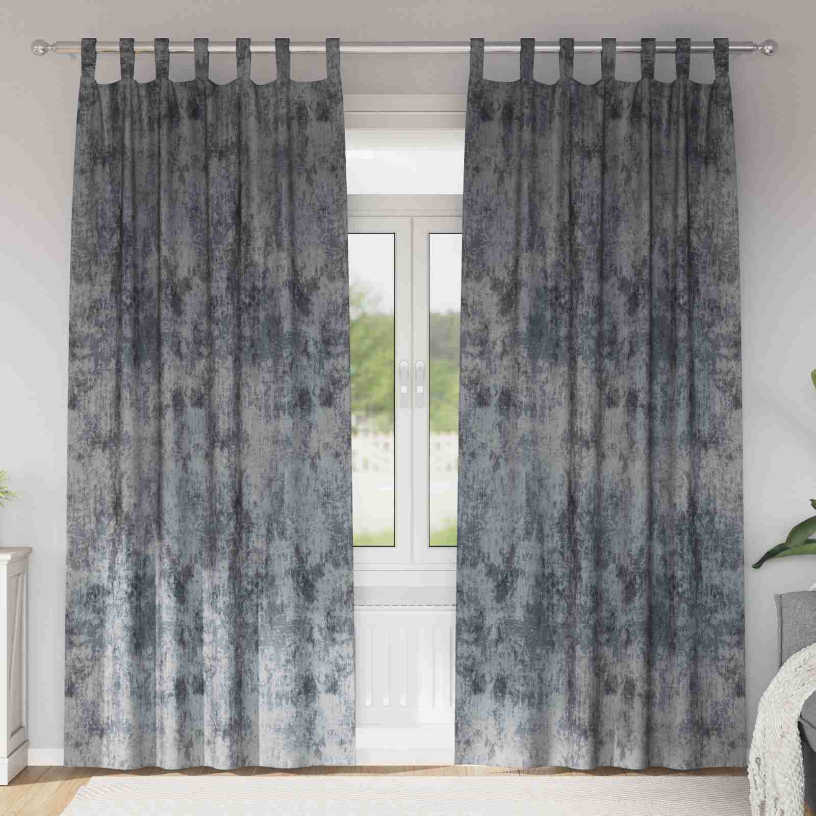 Velours Vorhänge 2 Stück mit Ösen Silbergrau 260x140 cm