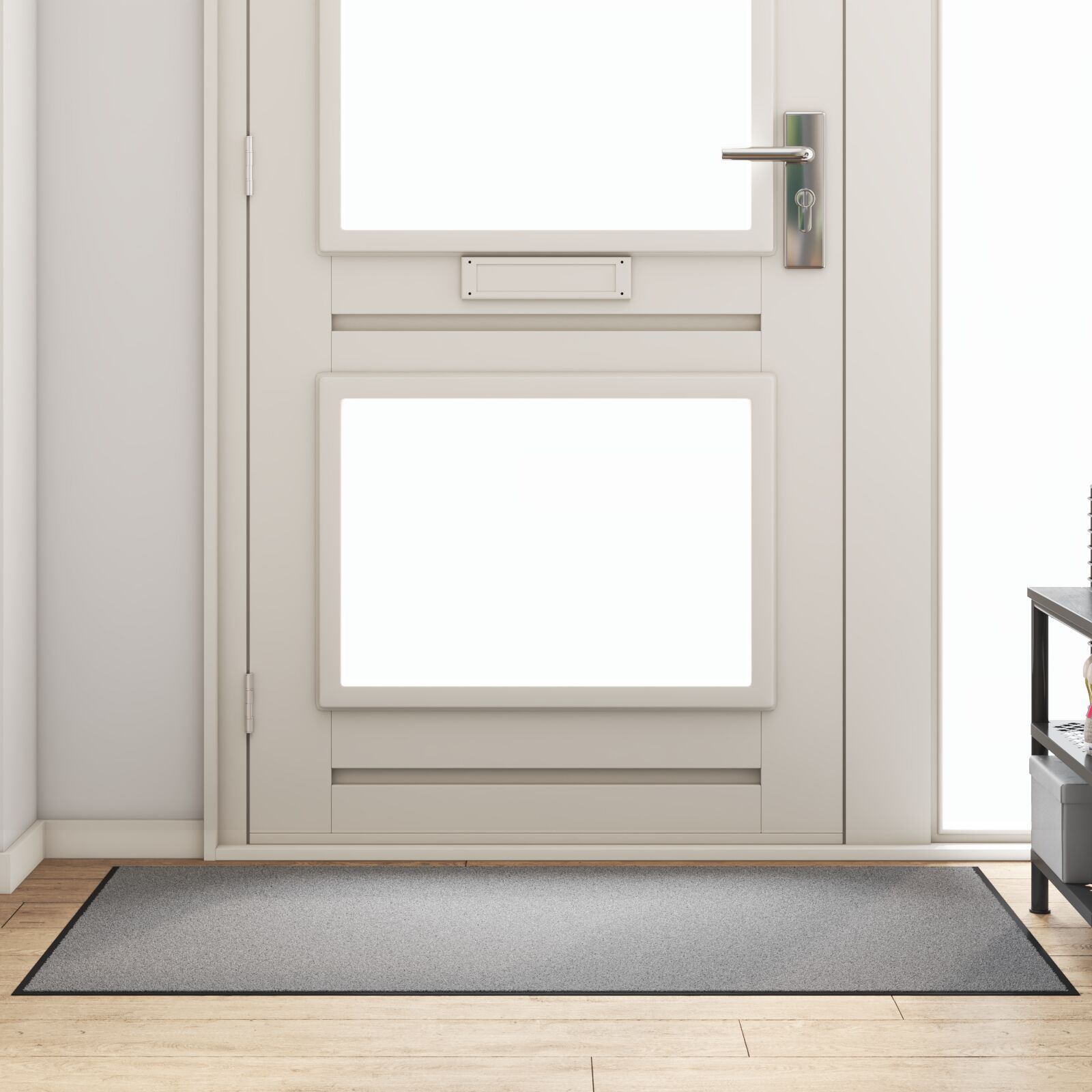 vidaXL rechteckige Fußmatte Grau 90x150 cm