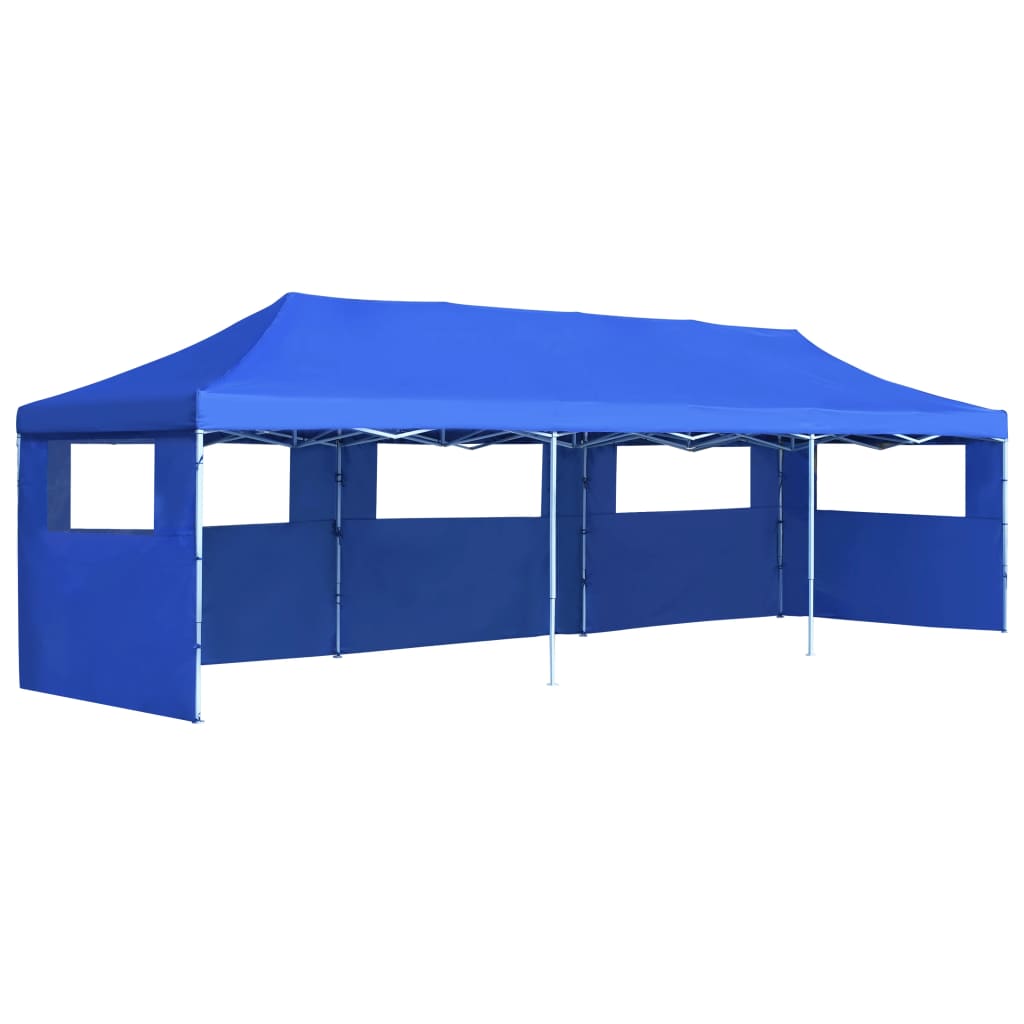 Faltzelt Partyzelt Pop-Up mit 5 Seitenwänden 3 x 9 m Blau