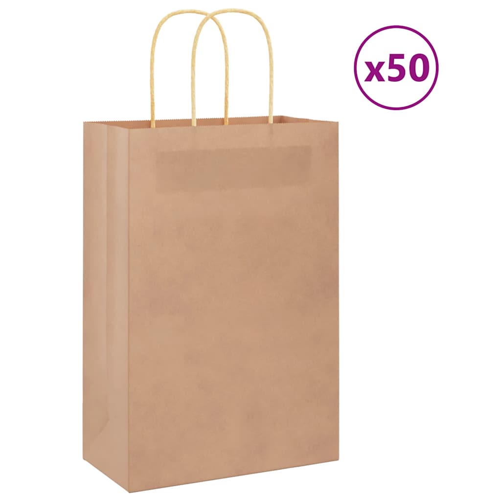 Papiertragetaschen 50 Stk. mit Henkeln Braun 21x11x31 cm Papiertragetaschen 50 Stk. mit Henkeln Braun 21x11x31 cm