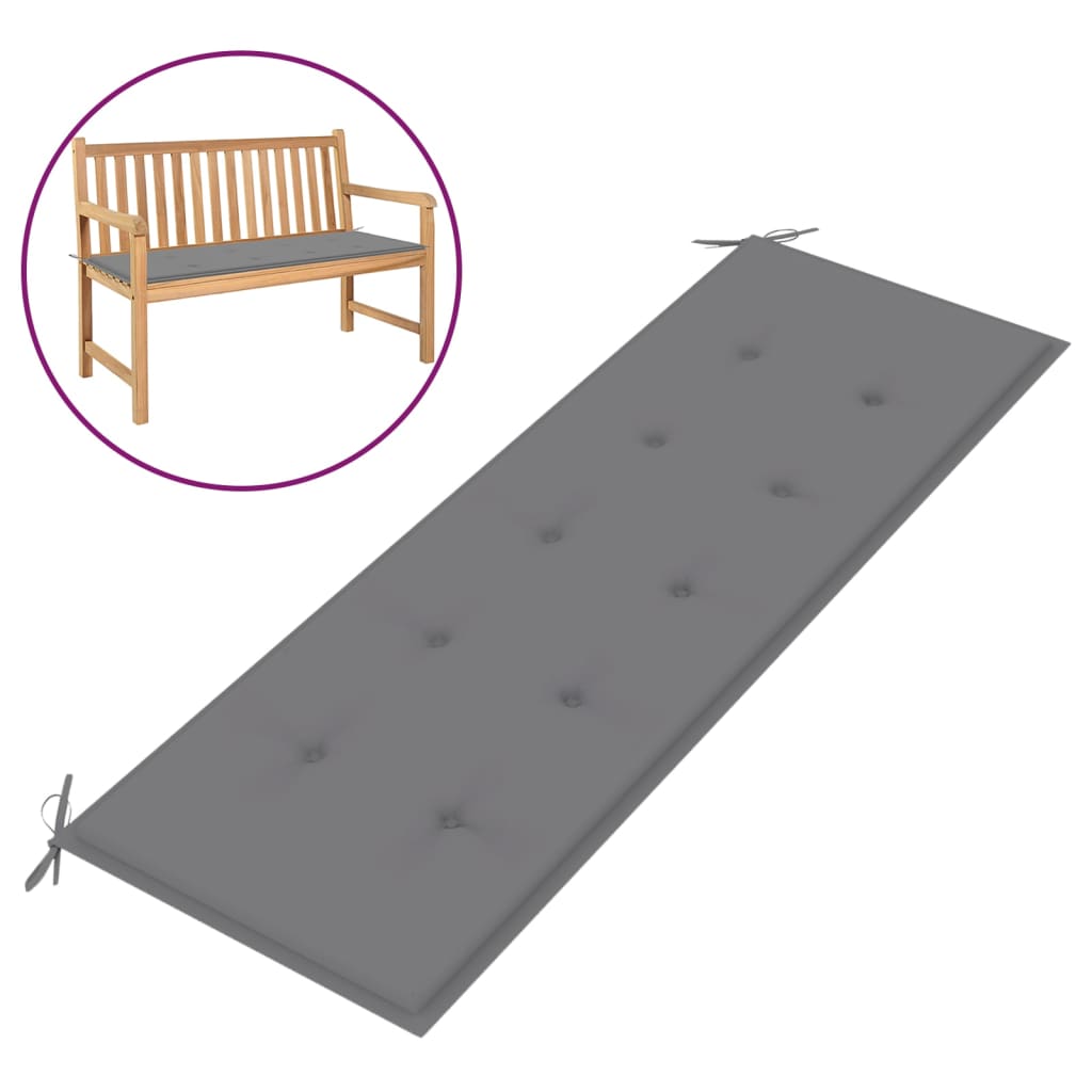Gartenbank-Auflage Grau 150x50x3 cm Oxford-Gewebe