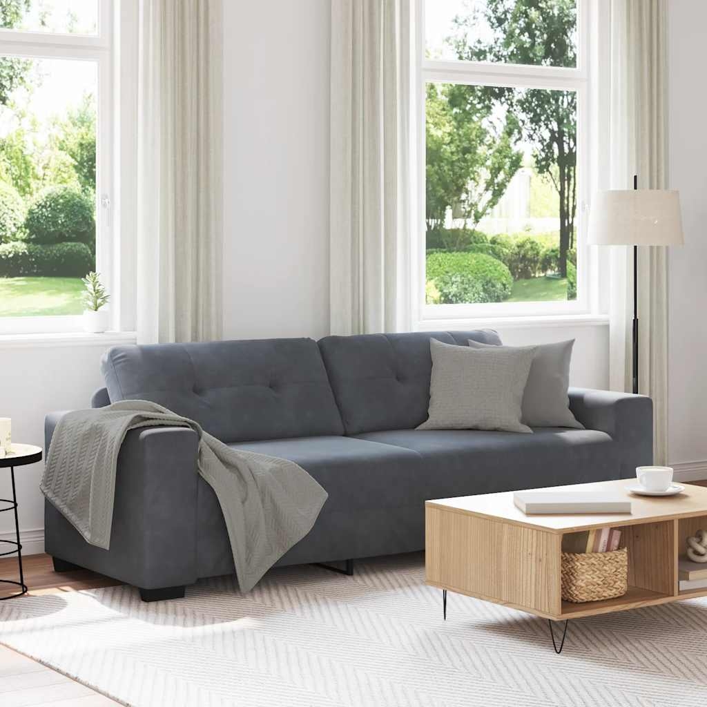 3-Sitzer-Sofa Dunkelgrau 180 cm Samt 3-Sitzer-Sofa Dunkelgrau 180 cm Samt