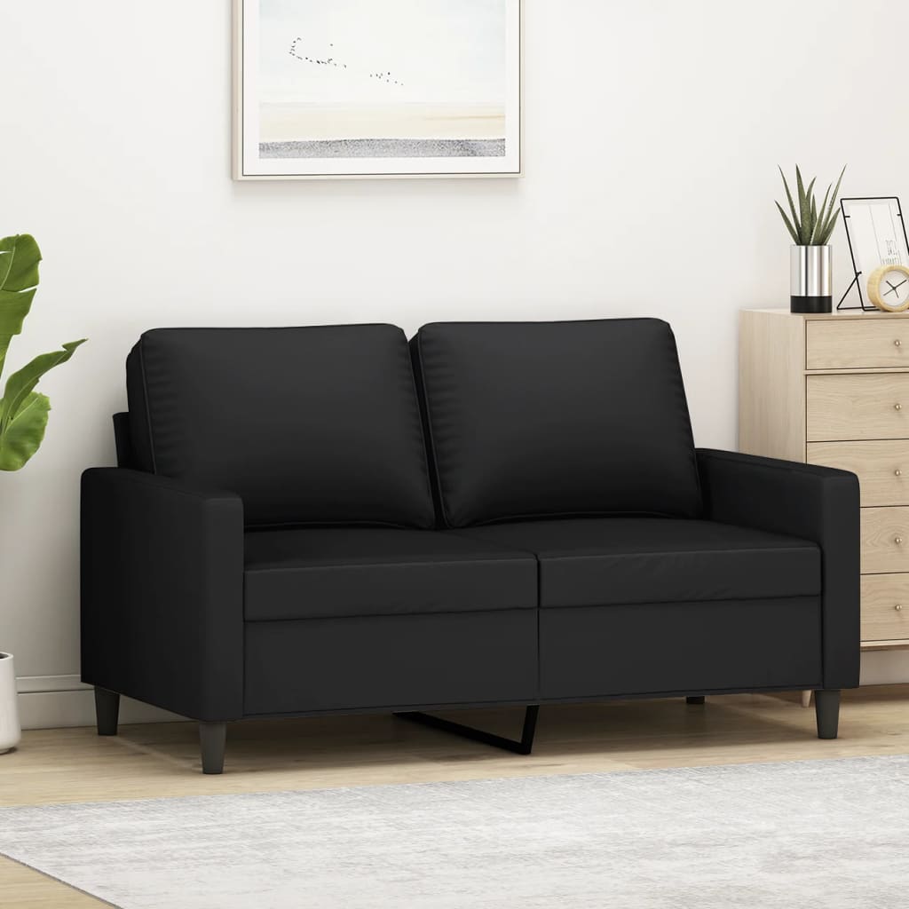 2-Sitzer-Sofa Schwarz 120 cm Samt 2-Sitzer-Sofa Schwarz 120 cm Samt