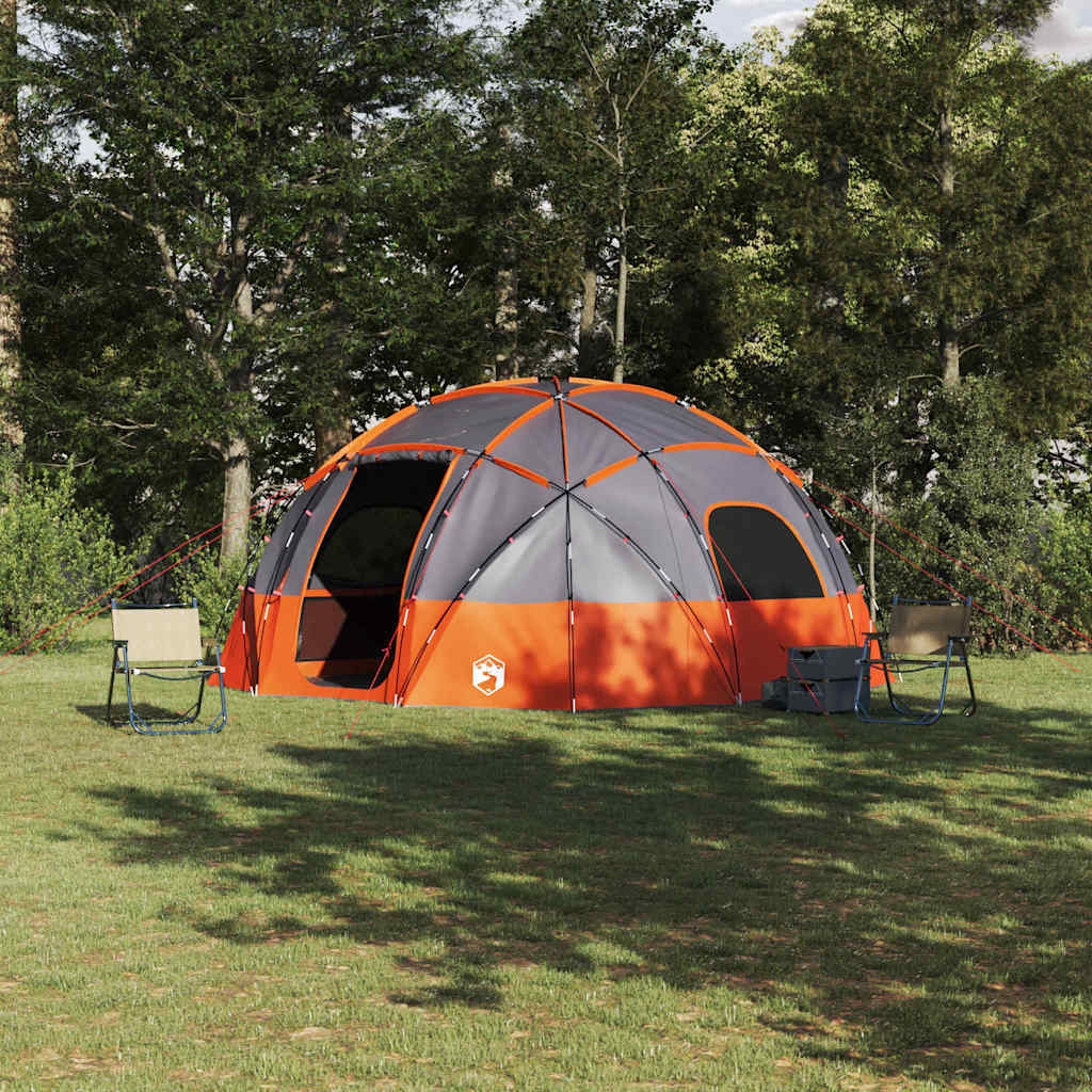 Zelt mit Dach Grau und Orange Groß Polyester und Fiberglas