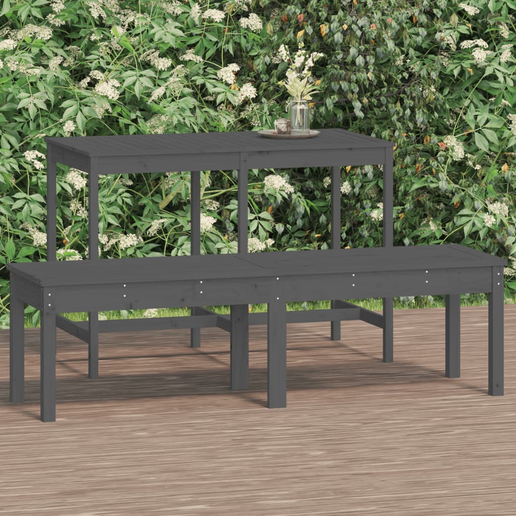 Gartenbank 2-Sitzer Grau 159,5x44x45 cm Massivholz Kiefer Gartenbank 2-Sitzer Grau 159,5x44x45 cm Massivholz Kiefer