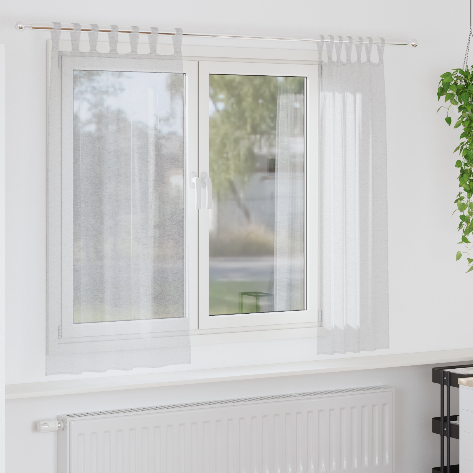 Vorhänge mit Vorhängen 2 pcs Hellgrau 140 x 175 cm Polyester