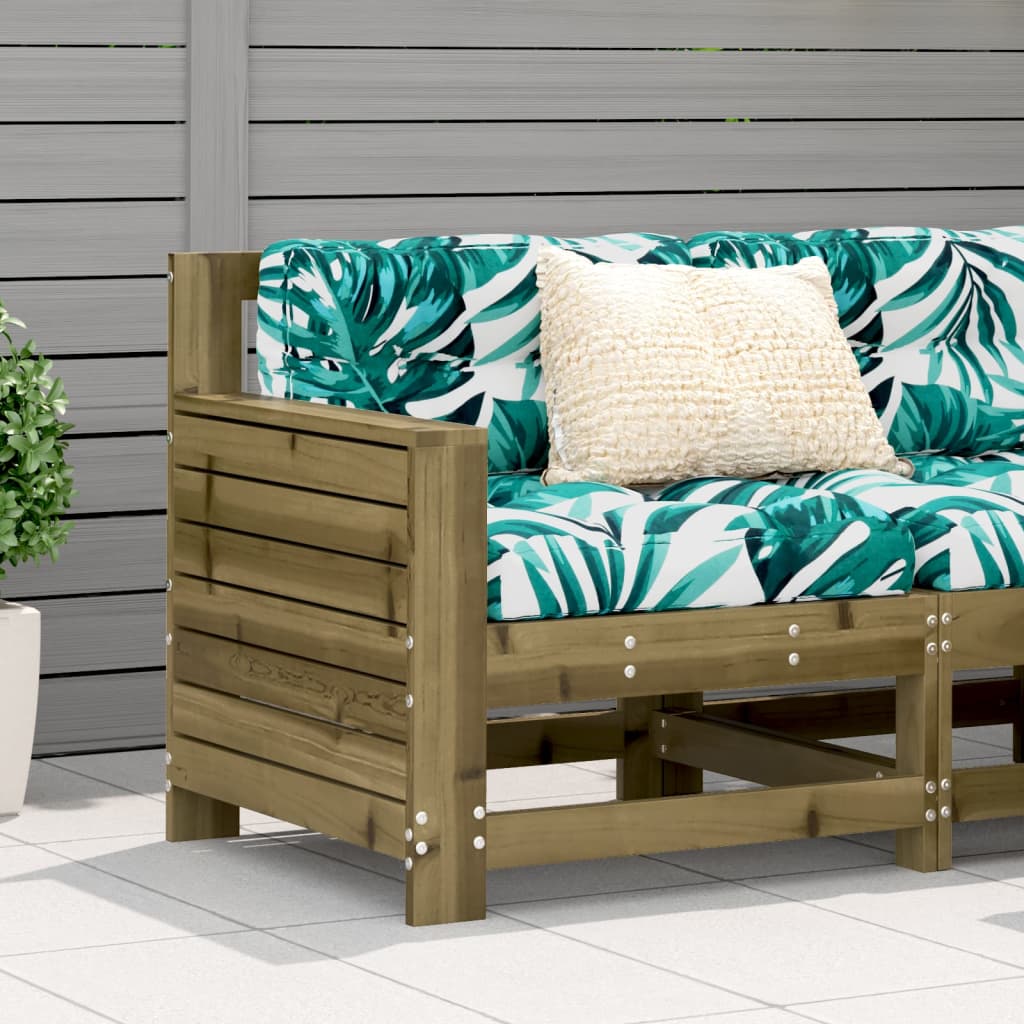 Gartensofa mit Armlehne Kissen Kiefernholz Imprägniert Gartensofa mit Armlehne Kissen Kiefernholz Imprägniert