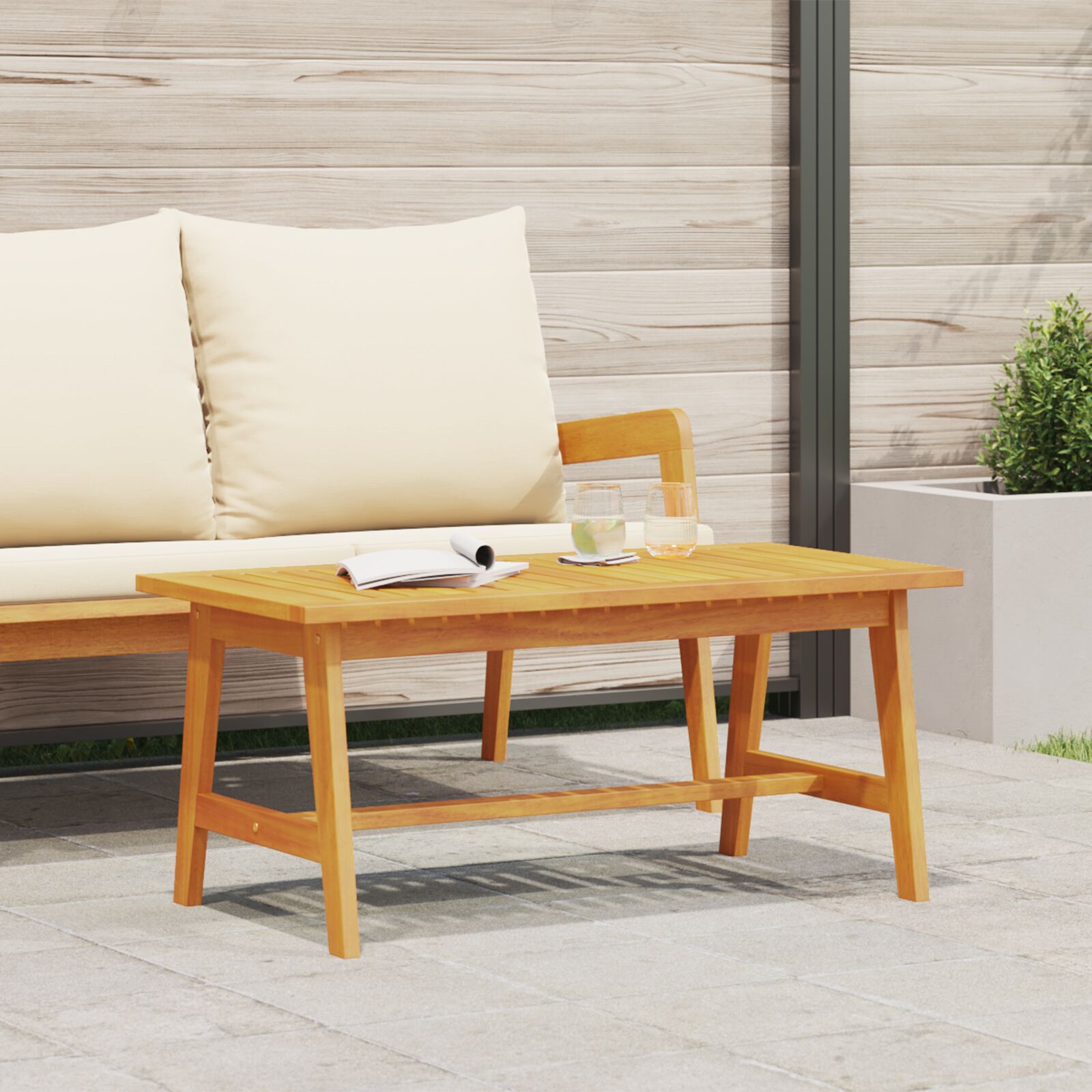 vidaXL Couchtisch 90x45x40 cm Massivholz Akazie