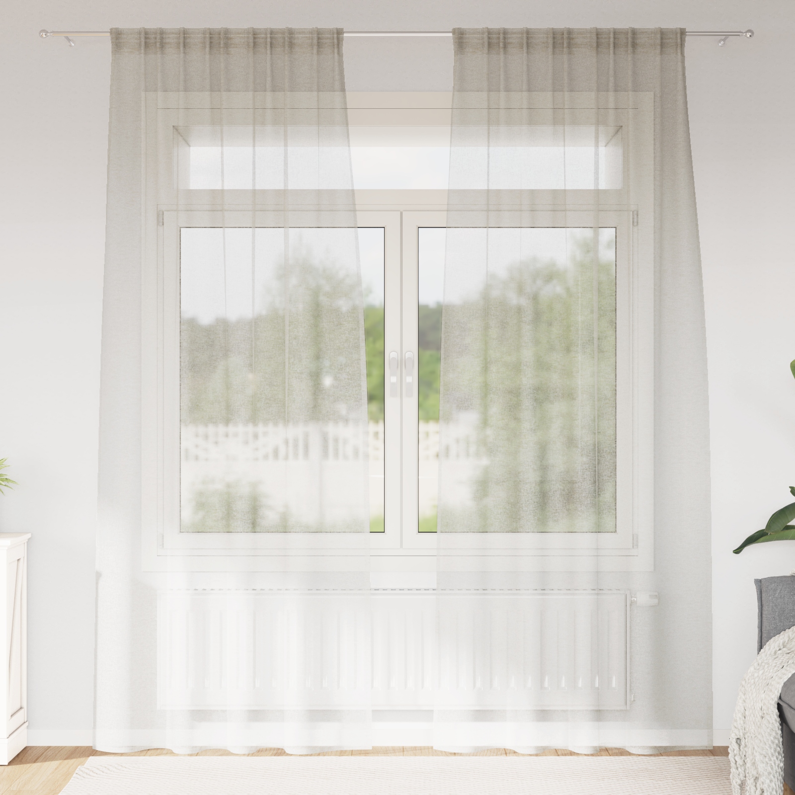 Vorhänge mit Vorhängen 2 pcs Cremefarben 140 x 260 cm Polyester