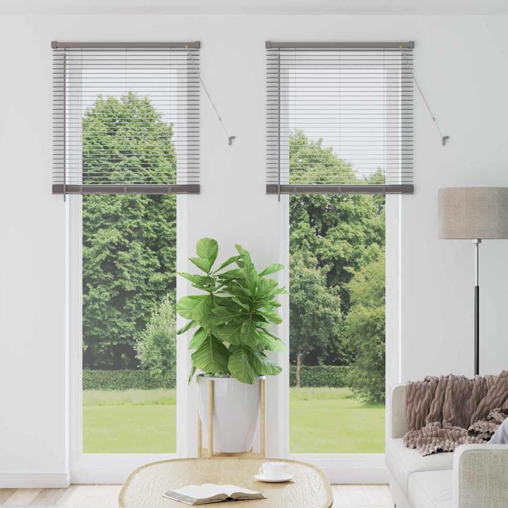 Fenster Jalousie mit Vorhängen Sonstiges Silber 80 x 130 cm Aluminium