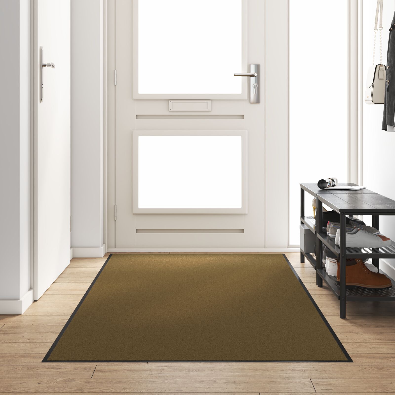 vidaXL Waschbare Fußmatte Braun 120x250 cm