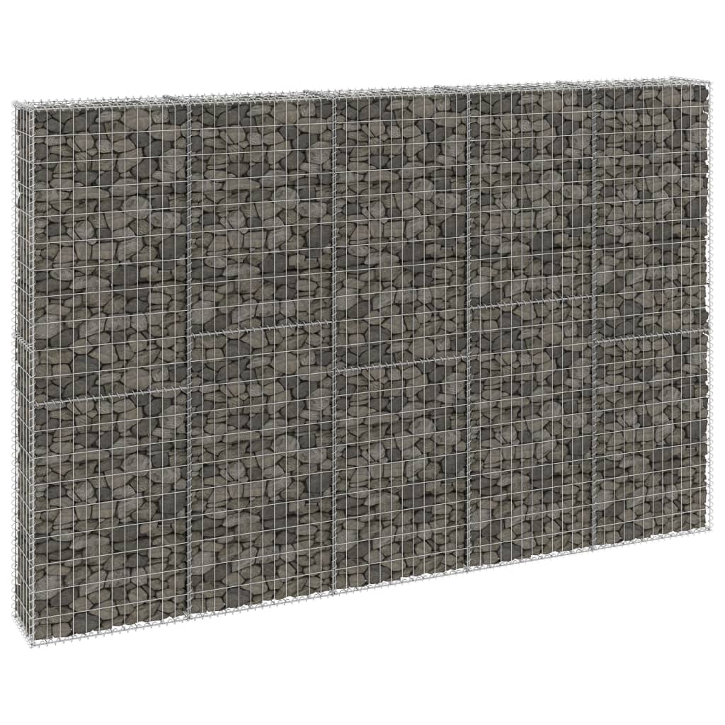 Gabionenwand mit Abdeckung Verzinkter Stahl 300x30x200 cm Gabionenwand mit Abdeckung Verzinkter Stahl 300x30x200 cm