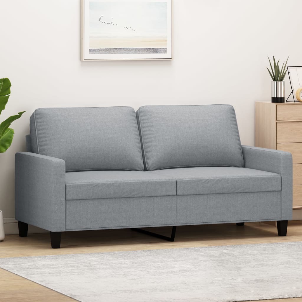 2-Sitzer-Sofa Hellgrau 140 cm Stoff 2-Sitzer-Sofa Hellgrau 140 cm Stoff