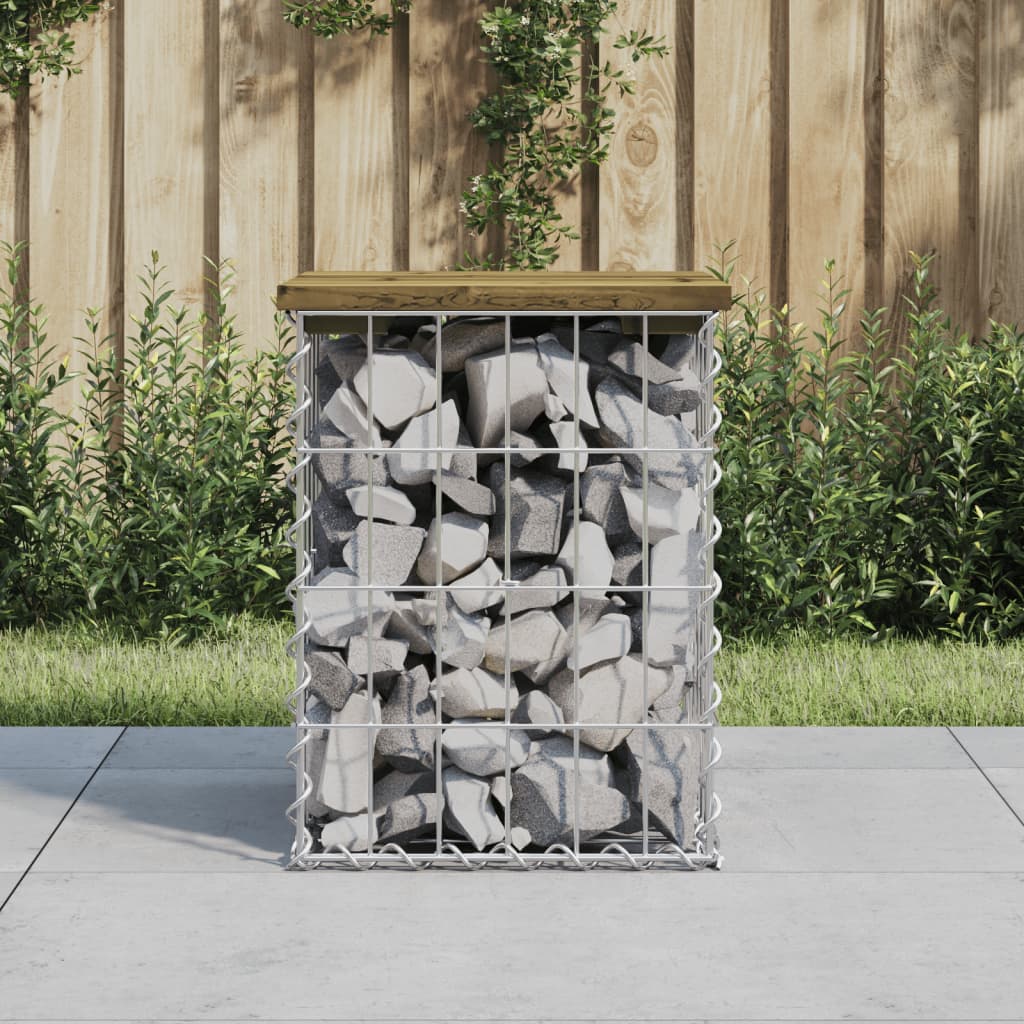Gartenbank aus Gabionen 33x31x42 cm Kiefernholz Imprägniert Gartenbank aus Gabionen 33x31x42 cm Kiefernholz Imprägniert