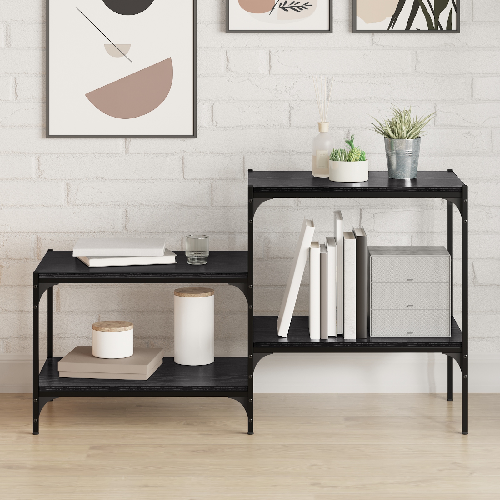 Bücherregalbrett 4 pcs Schwarz 100 x 40 x 1.5cm Spanplatte