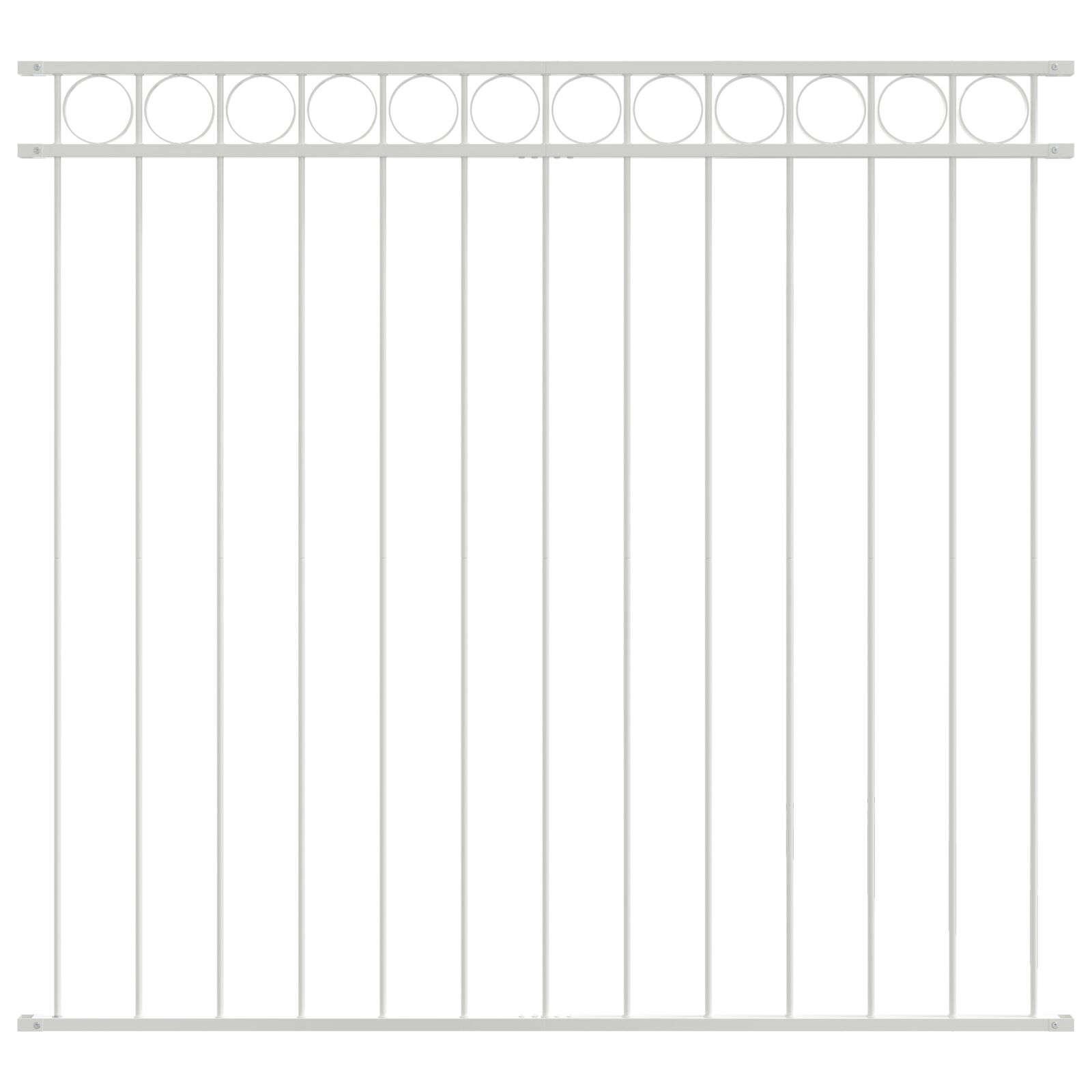 Zaunpaneel Weiß 1,7x1,2 m aus Stahl