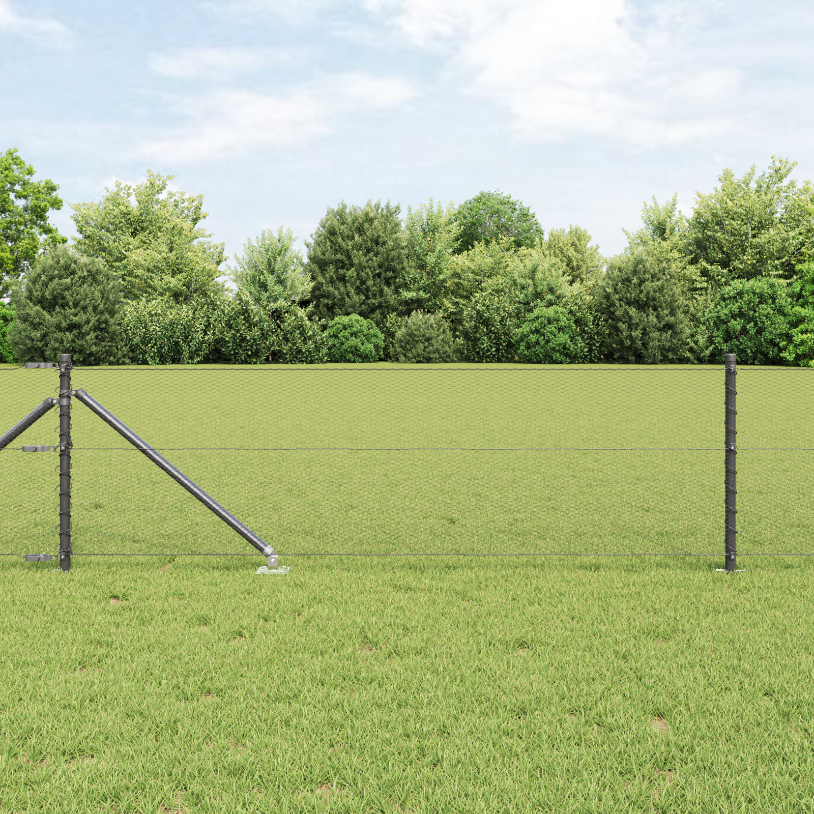 Sechseckzaun Grau 0.6x10 m Stahl