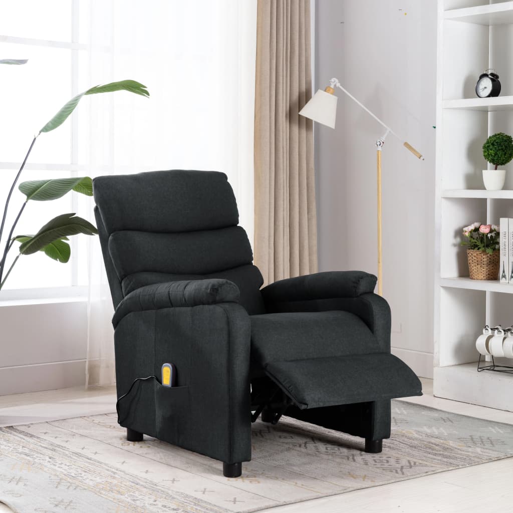 Massagesessel Dunkelgrau Stoff