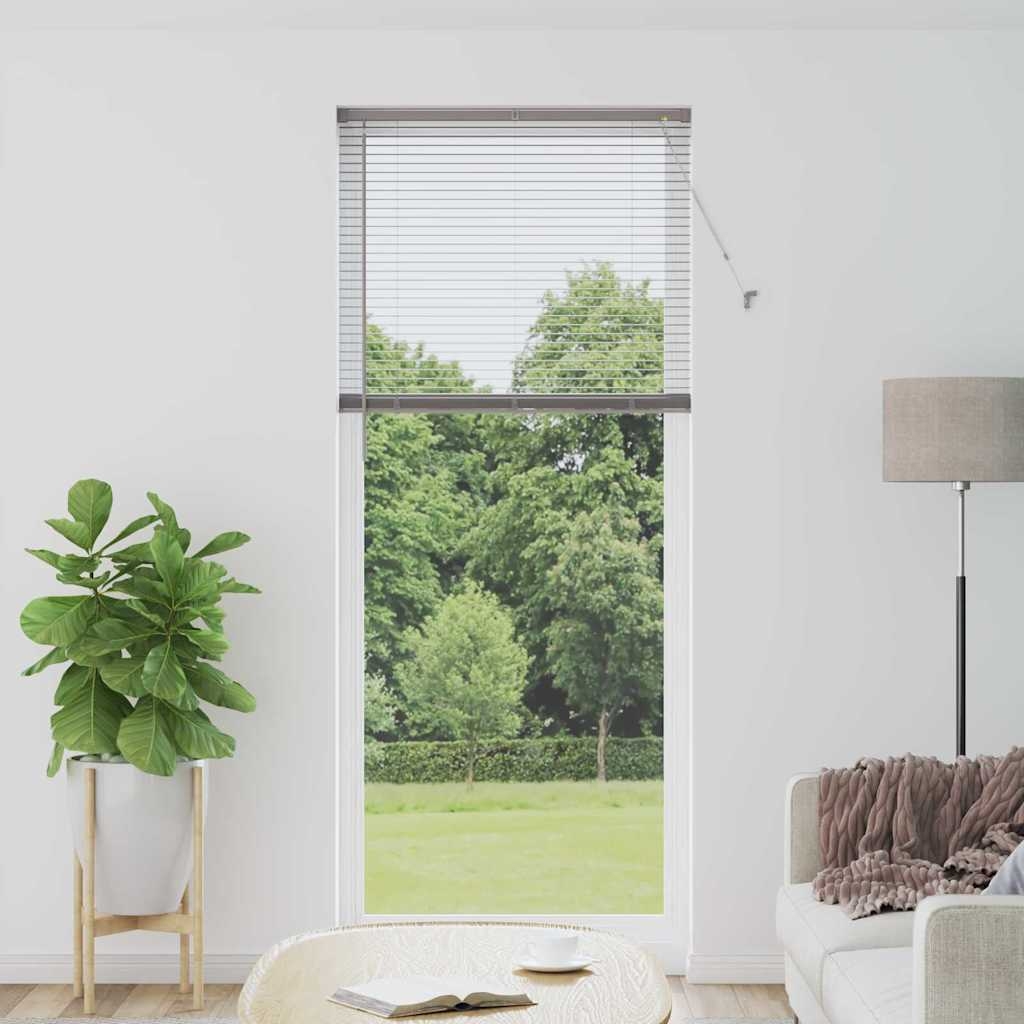 Fenster Jalousie mit Vorhängen Sonstiges Silber 80 x 130 cm Aluminium