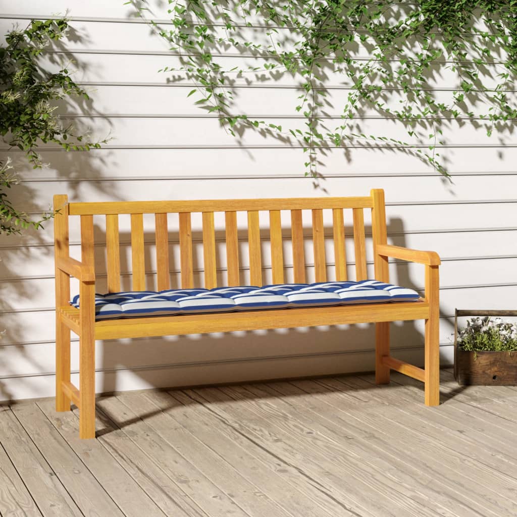 Gartenbank-Auflage Blau & Weiß Gestreift 180x50x7 cm Gartenbank-Auflage Blau & Weiß Gestreift 180x50x7 cm