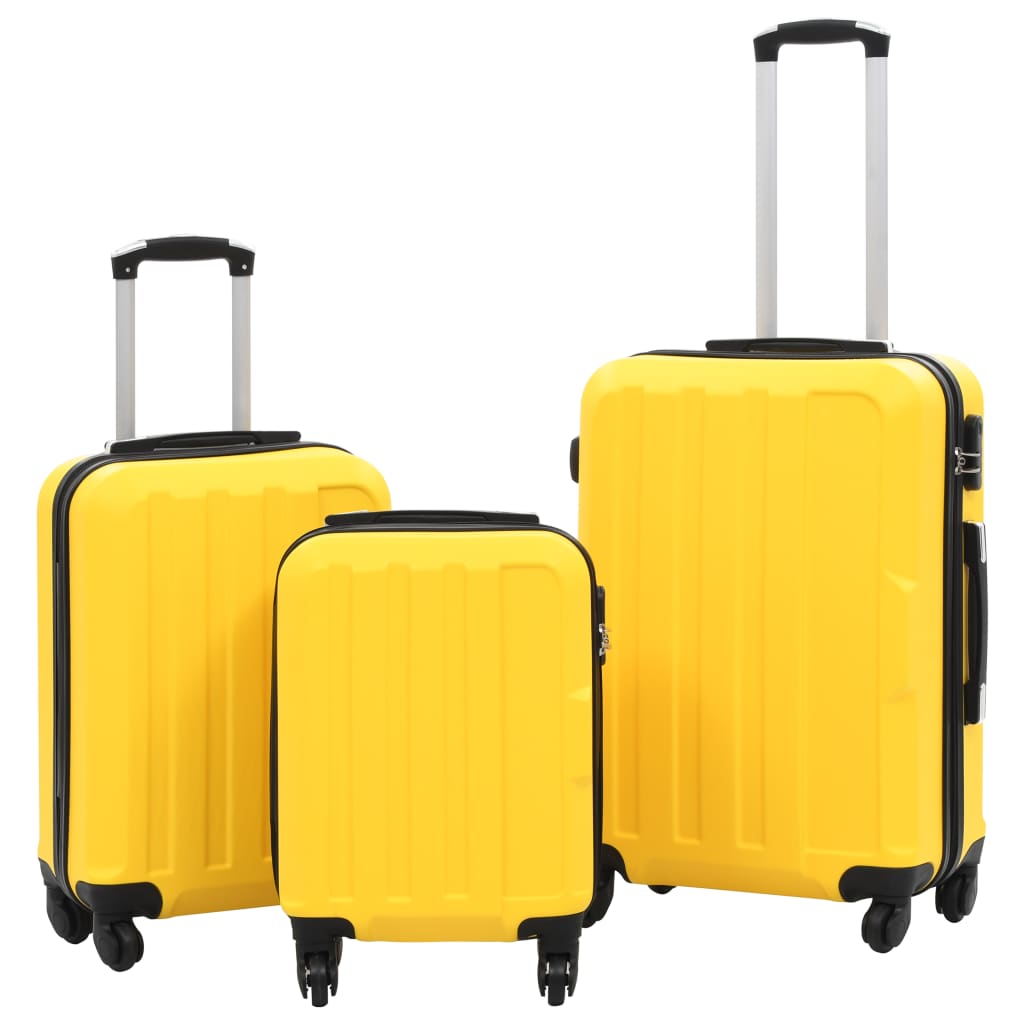 Hartschalen-Trolley-Set 3 Stk. Gelb ABS Hartschalen-Trolley-Set 3 Stk. Gelb ABS