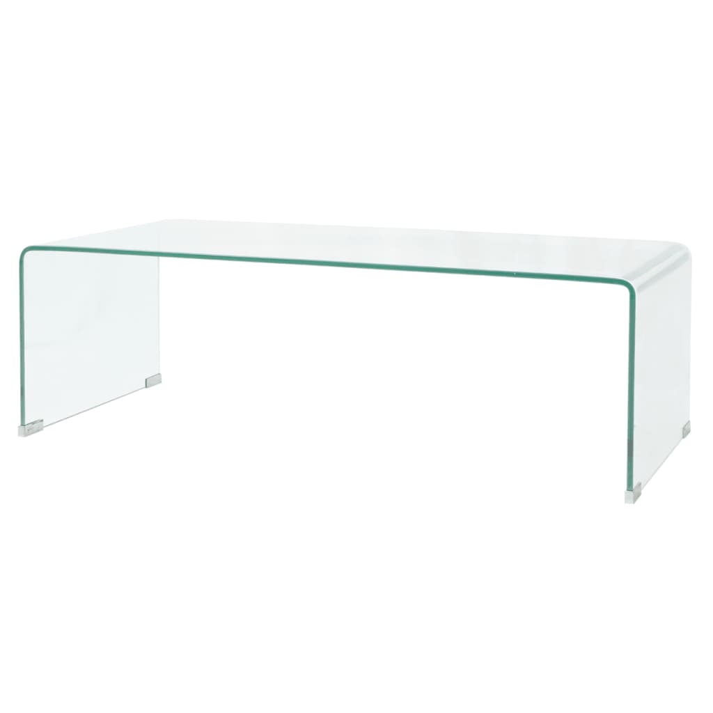 Couchtisch aus gehärtetem Glas 98x45x30 cm Transparent