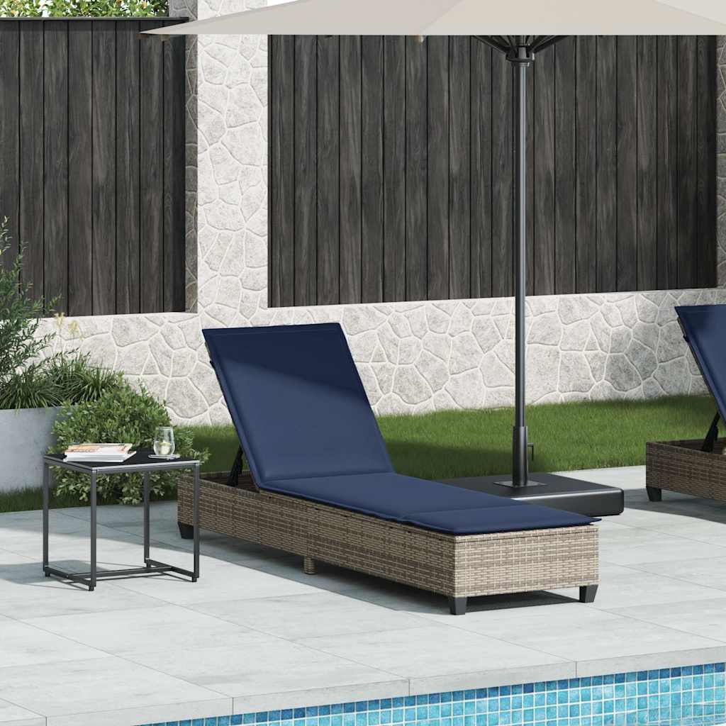 Sonnenliege mit Auflagen Grau 55x200x25,5cm Poly Rattan Sonnenliege mit Auflagen Grau 55x200x25,5cm Poly Rattan