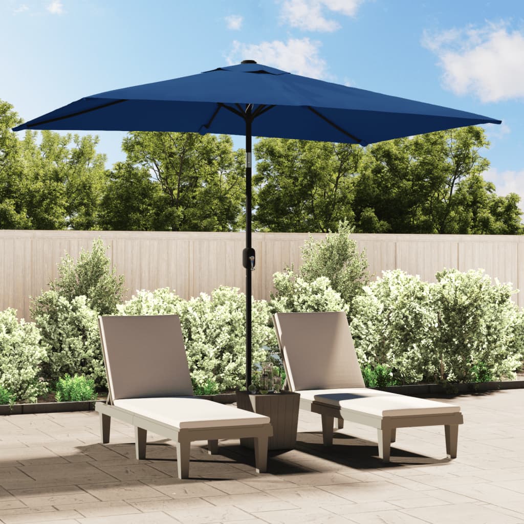 Sonnenschirm mit Metall-Mast 300x200 cm Azurblau