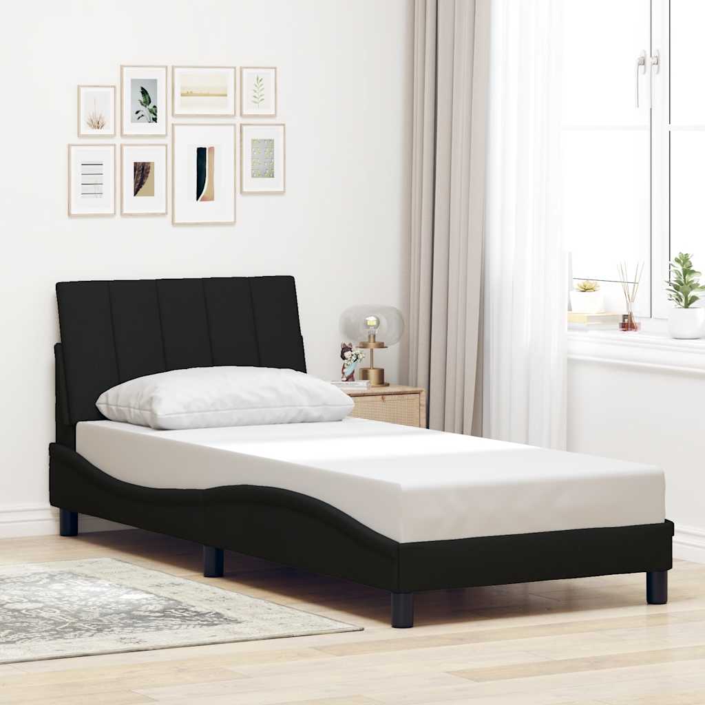 Bettgestell ohne Matratze Schwarz 90x200 cm Stoff