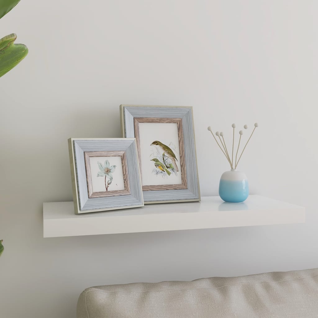 Schweberegal Eichen-Optik und Weiß 60x23,5x3,8 cm MDF