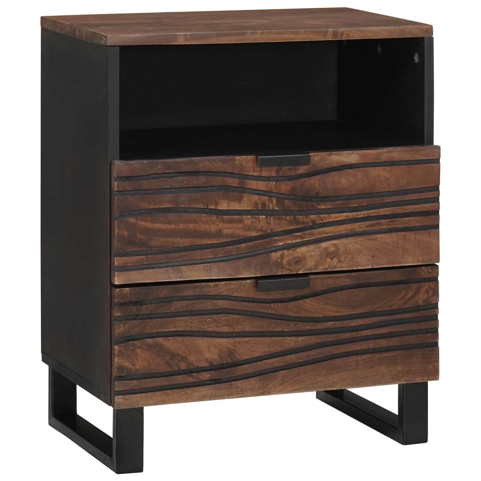 Nachttisch 50x33x60 cm Massivholz Mango & MDF