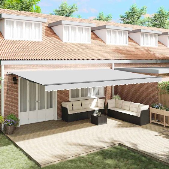 Markise Manuell Anthrazit 6 x 3 m Metall