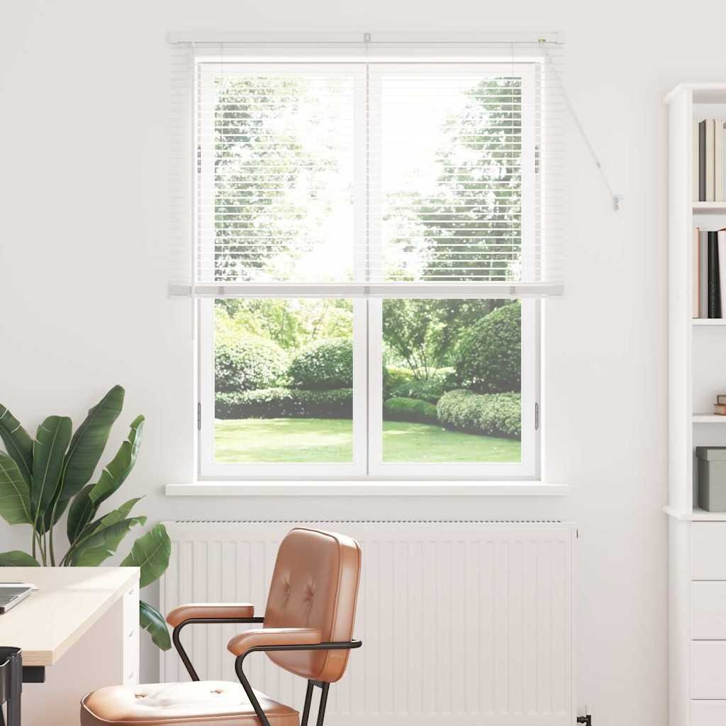 Fenster Jalousie mit Vorhängen Sonstiges Weiß 80 x 130 cm Aluminium