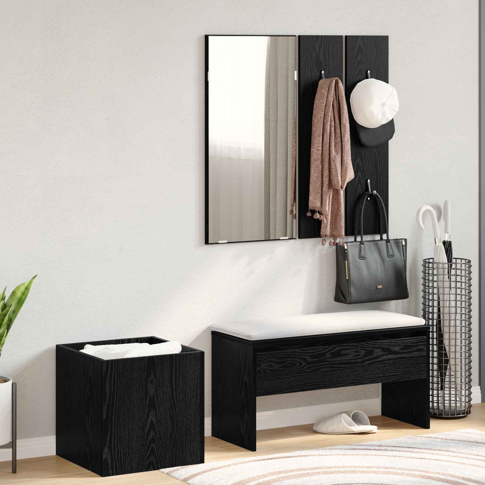 Flurmöbel Set Schwarze Eiche Holzwerkstoff