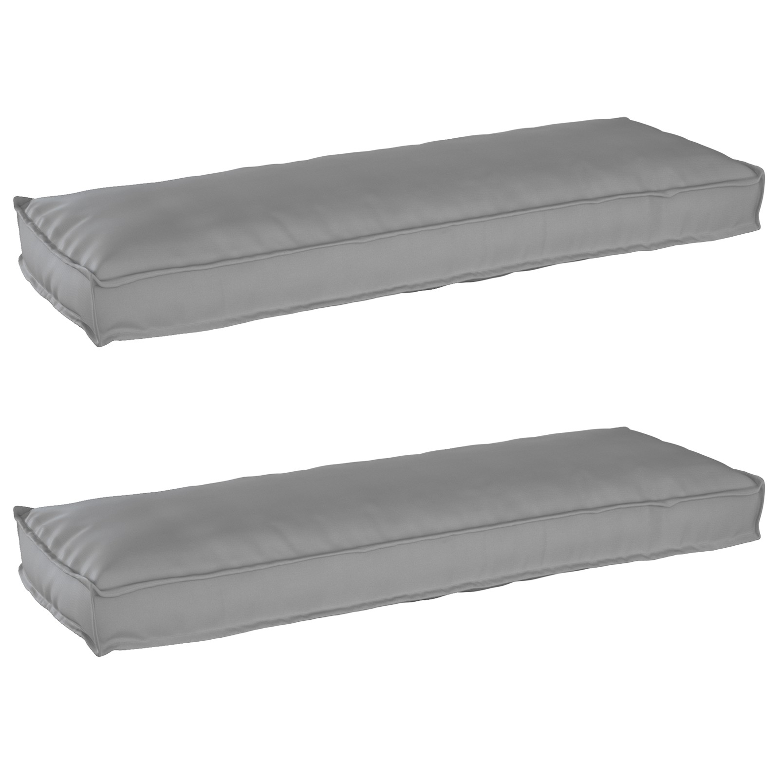 Palettenkissen für Bank 2 Stück Grau 120x40x8 cm Oxford Stoff