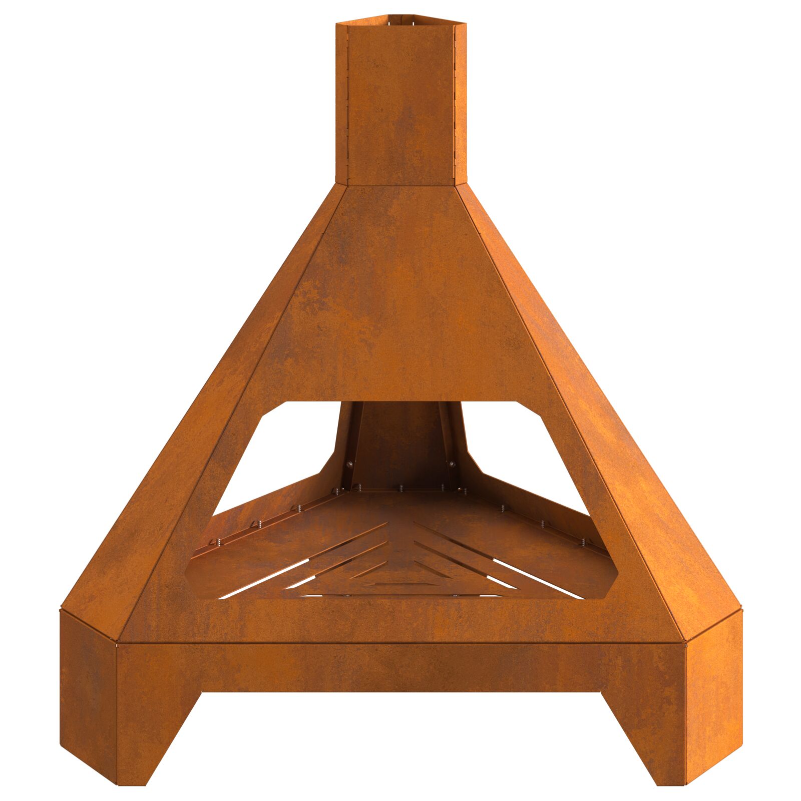 vidaXL Feuerstelle mit Chimney 50x43x52 cm Wetterstahl